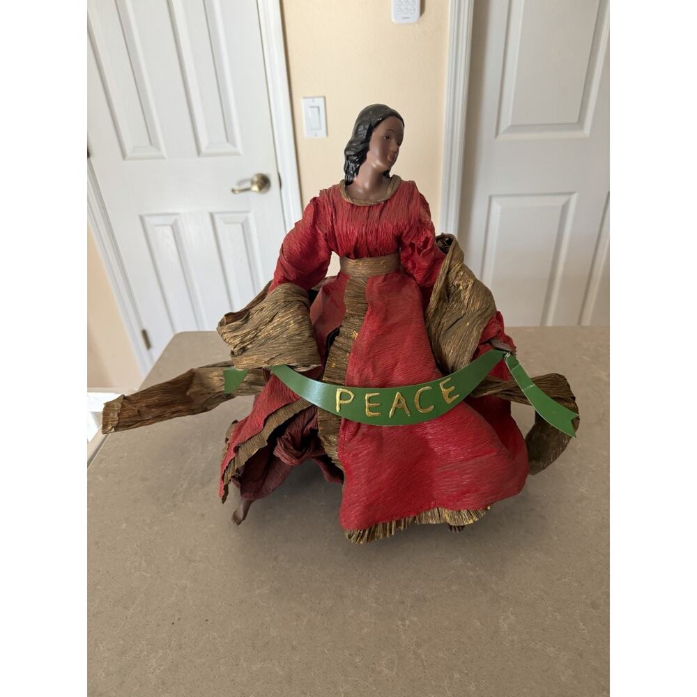 African American Angel Christmas Tree Topper 16”